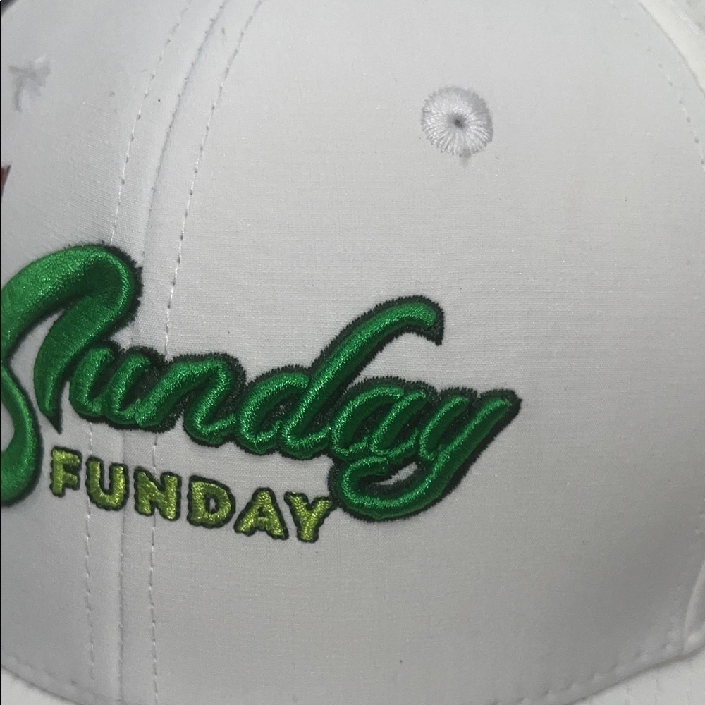 Sunday Swagger NEW Sunday Funday White & Green golf hat OS - Picture 14 of 15
